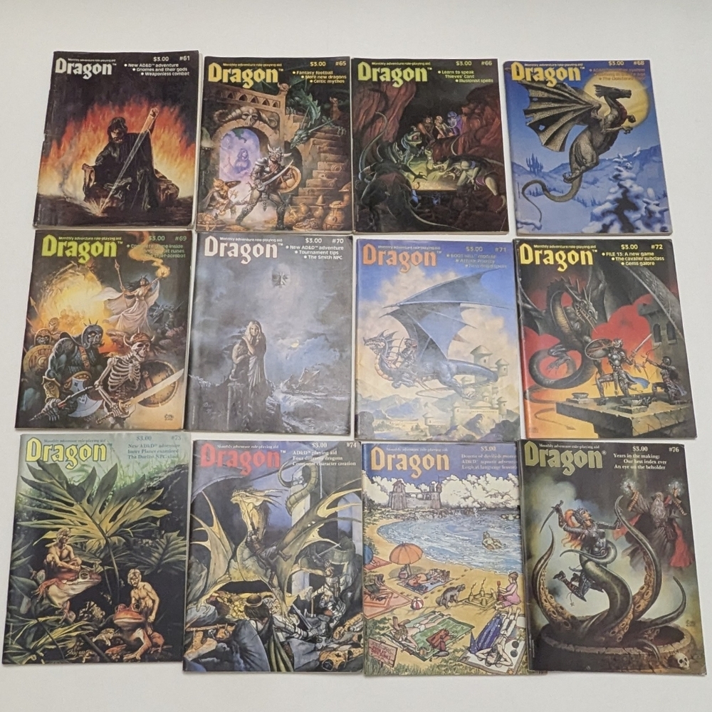 Dungeons And Dragons Vintage Magazines Lot Of 12